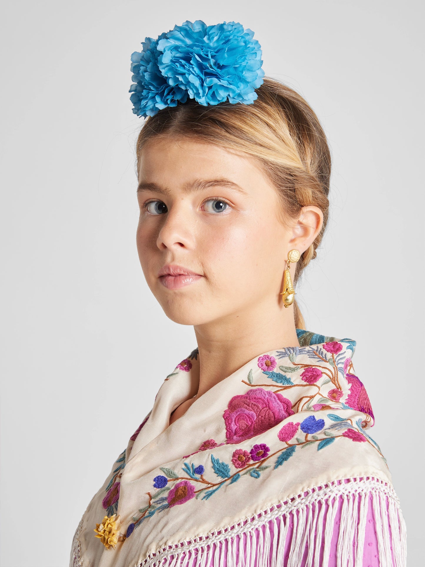 FLOR DOS CLAVELES AZUL