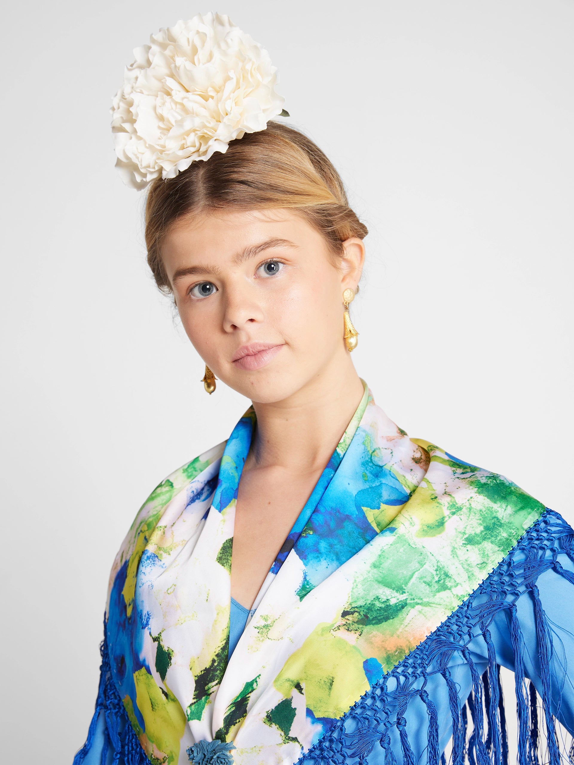 Flor peonía blanca