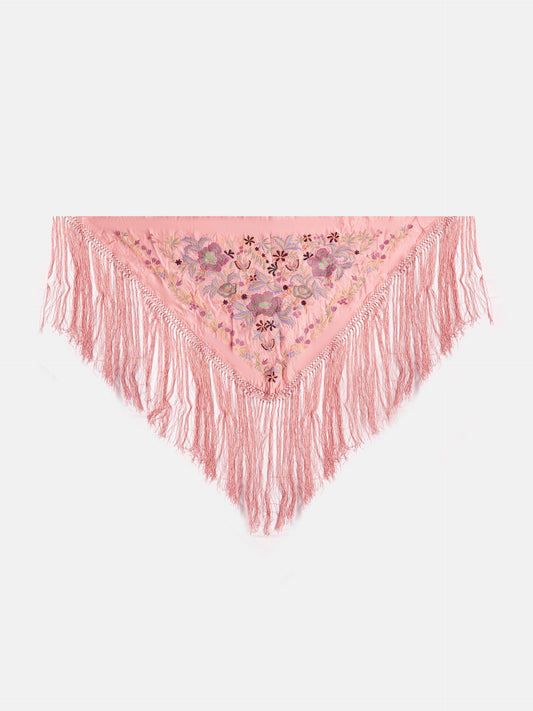 MANTON SEDA BORDADO A MANO ROSA K6