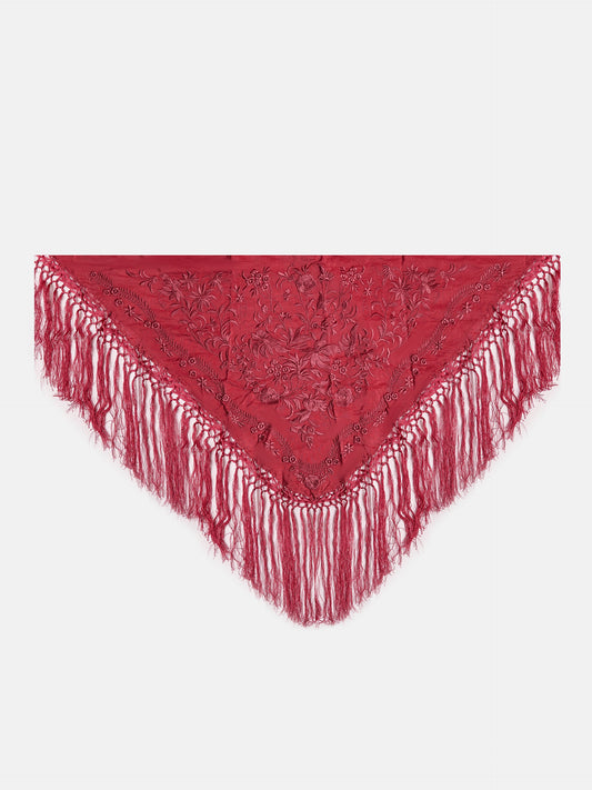 MANTON SEDA BORDADO A MANO VIVA MAGENTA K3