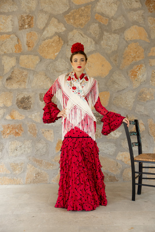 Modelo inés rojo by Notelodigo Moda Flamenca (Sevilla)- Talla 34
