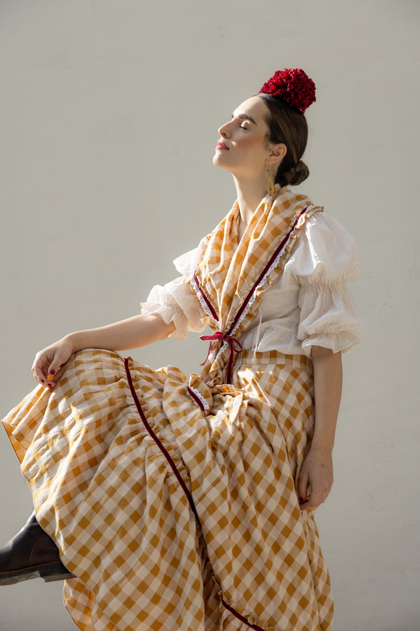 Conjunto romería falda y pañoleta hecho a mano