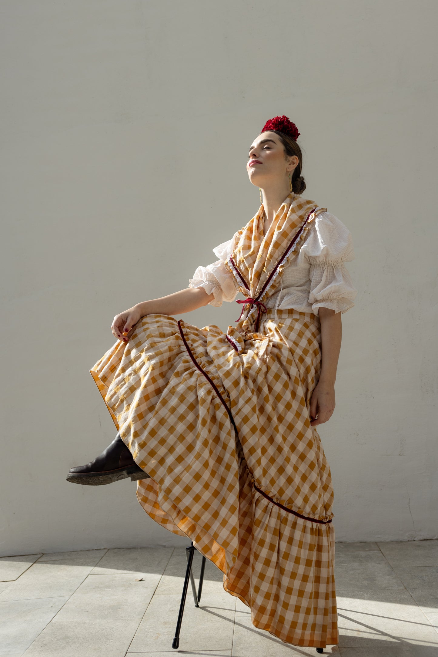 Conjunto romería falda y pañoleta hecho a mano