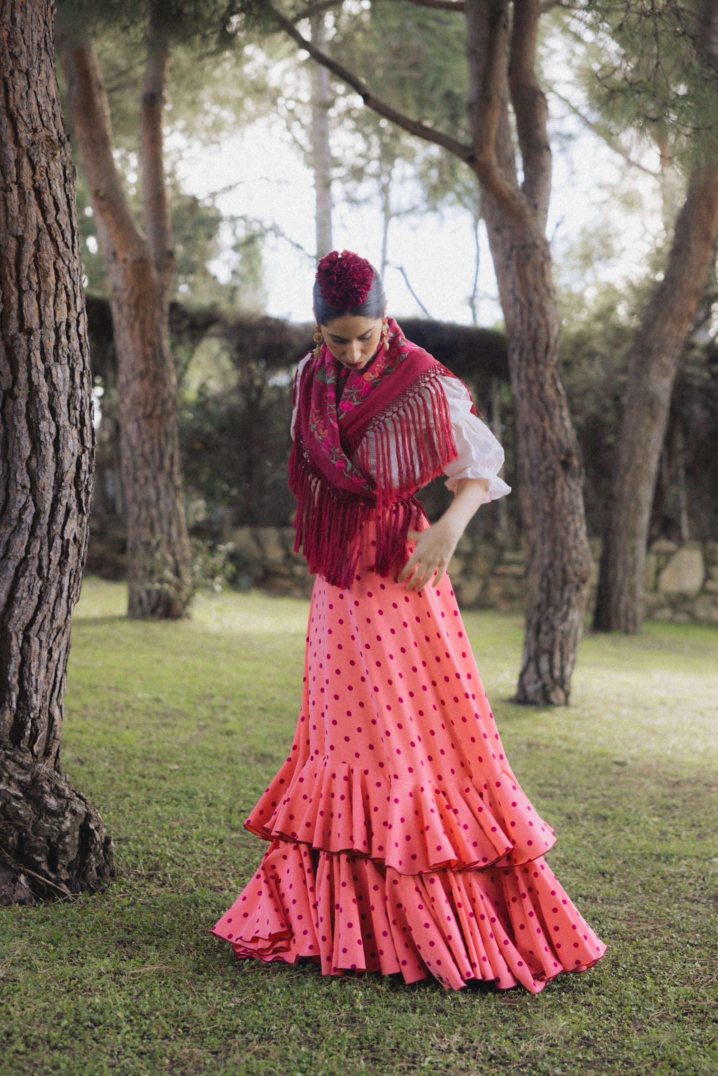 Falda romería coral