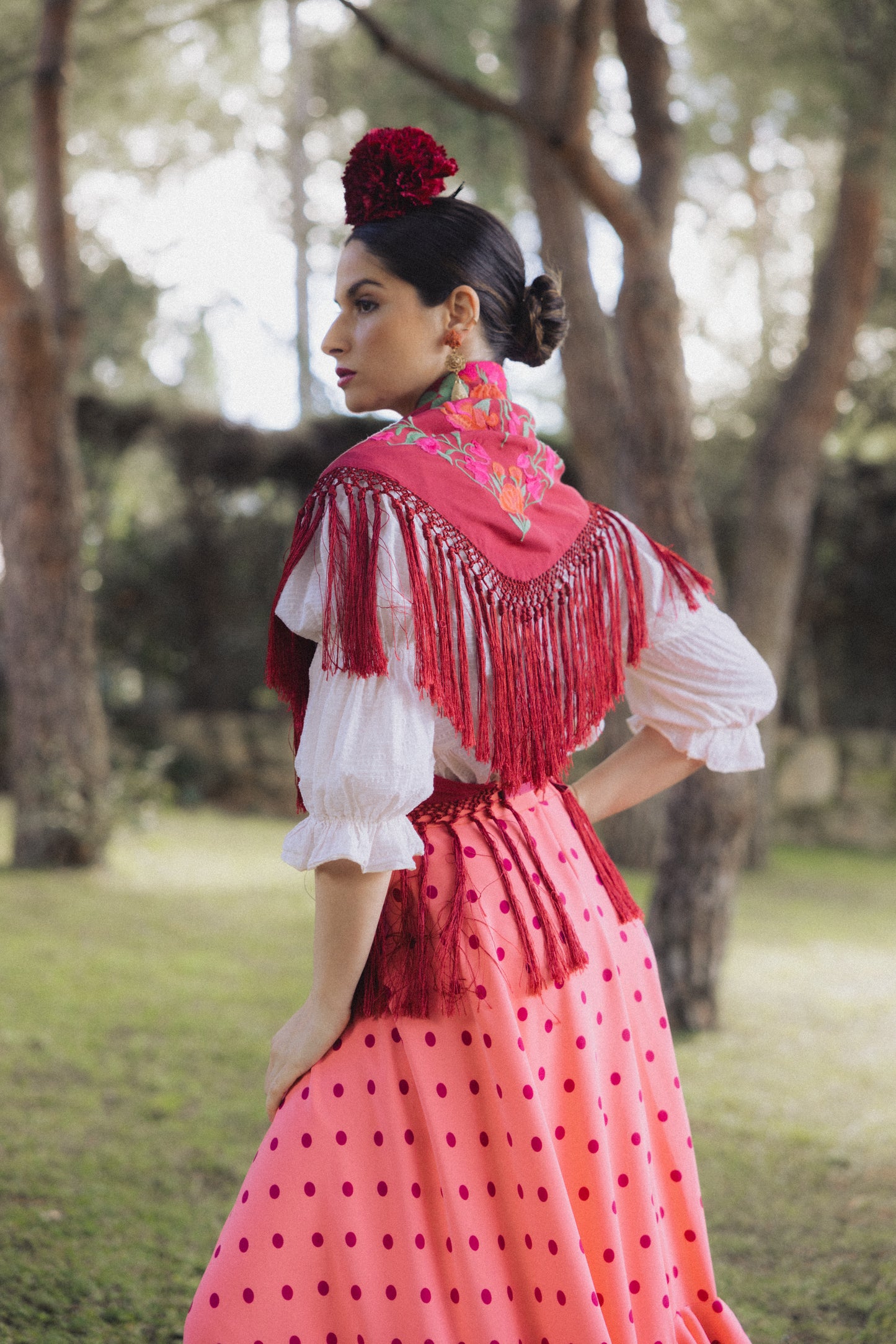 Falda romería coral